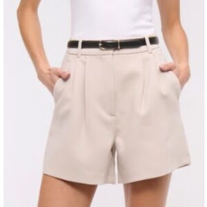 NWT Abercrombie & Fitch Tailored Shorts SZ Med Light Tan W/Pockets Elastic Back